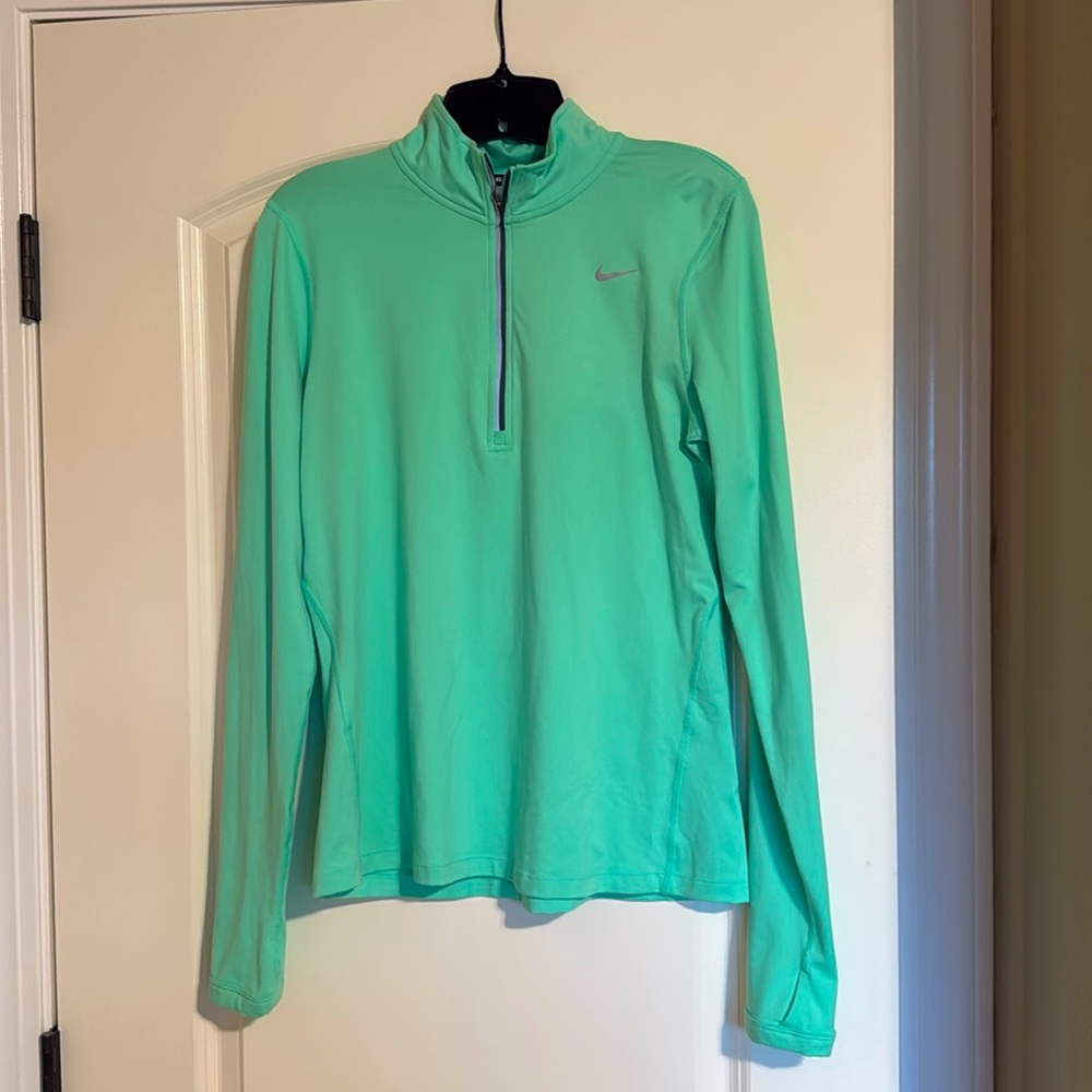 Nike 1/4 zip mint green top